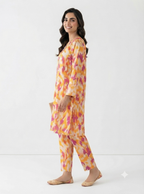 Printed Orange Pure Lawn Shalwar Kameez – Premium Summer Lawn Suit