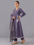 Printed Purple Pure Lawn Shalwar Kameez with Matching Printed Lawn Dupatta