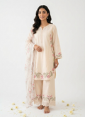 Beige Embroidered Cotton Lawn Shalwar Kameez with Summer Dupatta