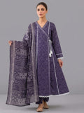 Printed Purple Pure Lawn Shalwar Kameez with Matching Printed Lawn Dupatta