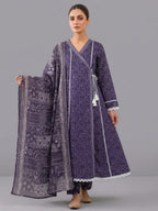 Printed Purple Pure Lawn Shalwar Kameez with Matching Printed Lawn Dupatta
